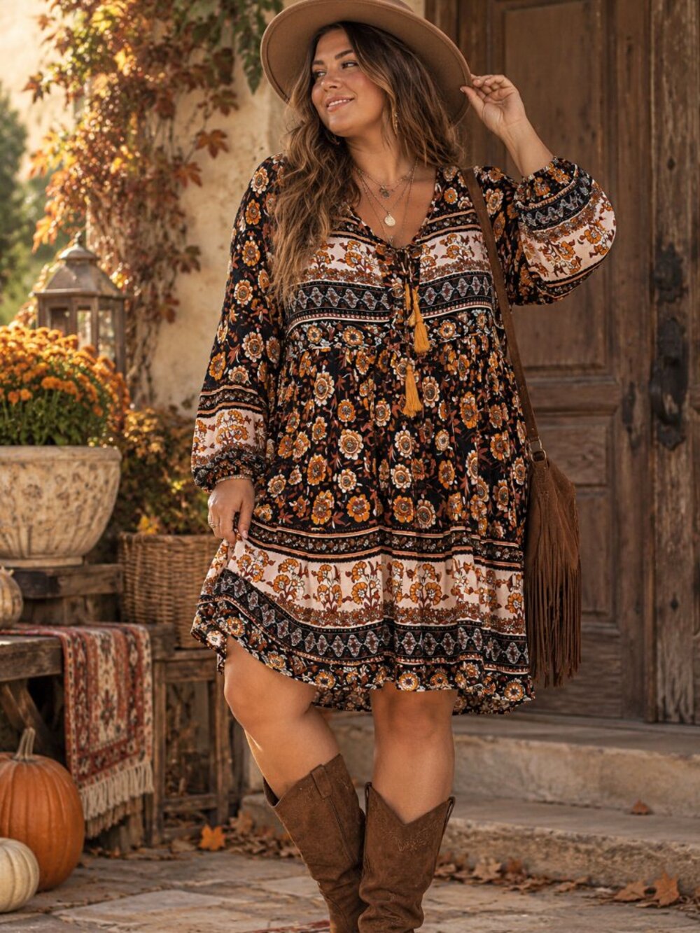 Fall Halloween Colors Boho Dress